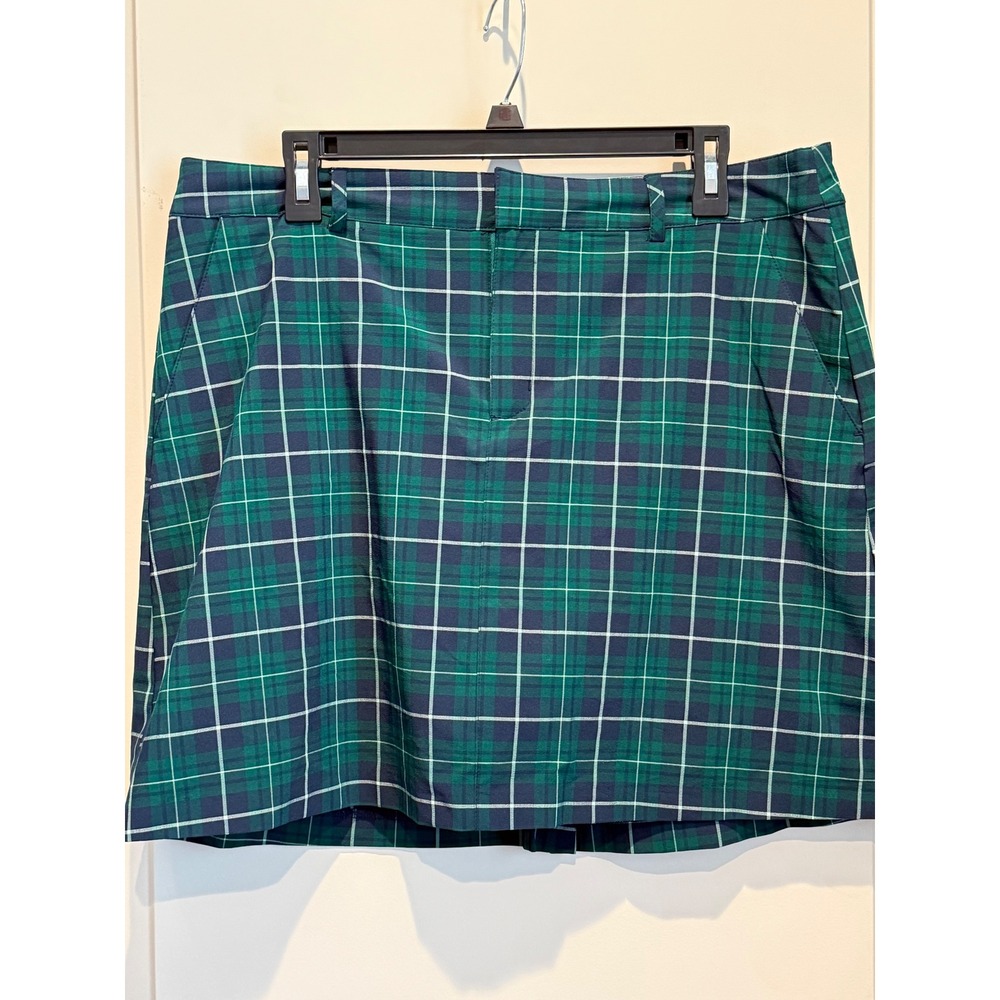 Lady Hagen Womens Green Navy Blue Plaid Golf Skort Size 12 Activewear Skirt